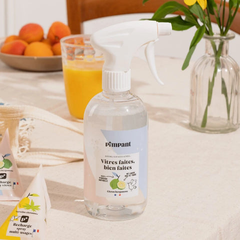 Set Spray Reîncărcabil 500 ml + Rezervă Detergent Geamuri, 100% natural