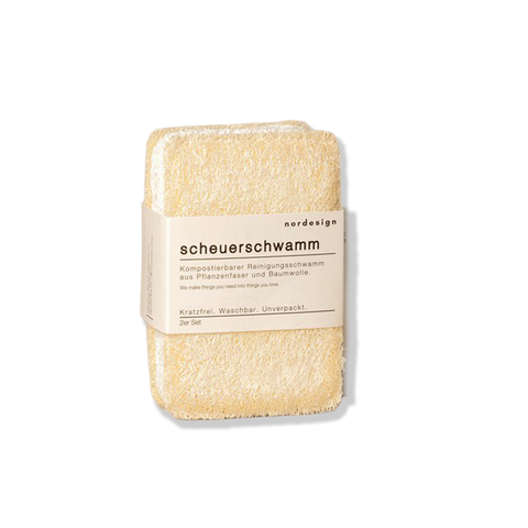 Burete pentru vase din celuloză și fibre de sisal, 100% natural (set 2 buc.)