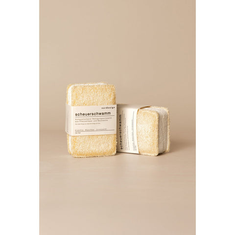 Burete pentru vase din celuloză și fibre de sisal, 100% natural (set 2 buc.)