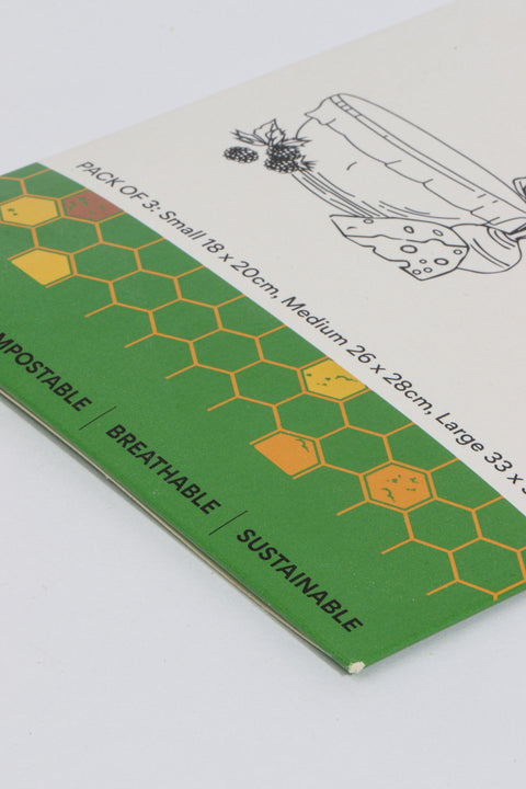 Set de învelișuri de albine pentru alimente x 3 | Bumbac organic