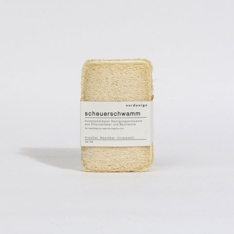 Burete pentru vase din celuloză și fibre de sisal, 100% natural (set 2 buc.)